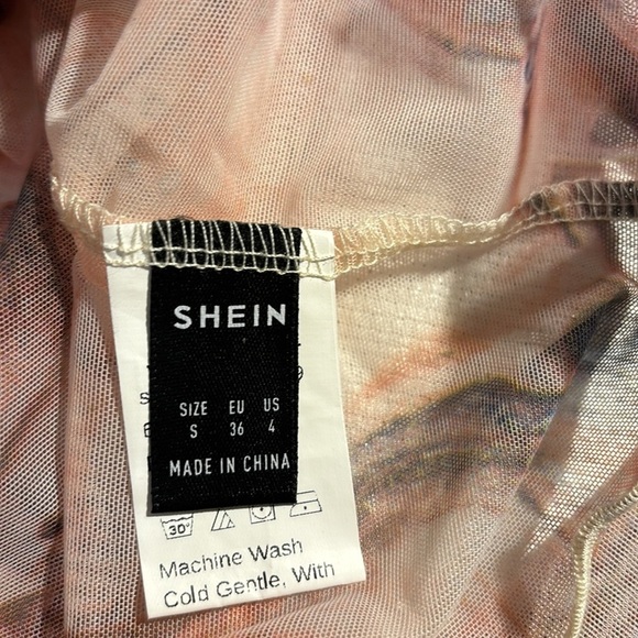 SHEIN sheer top Size S. Multi Color - Picture 3 of 4